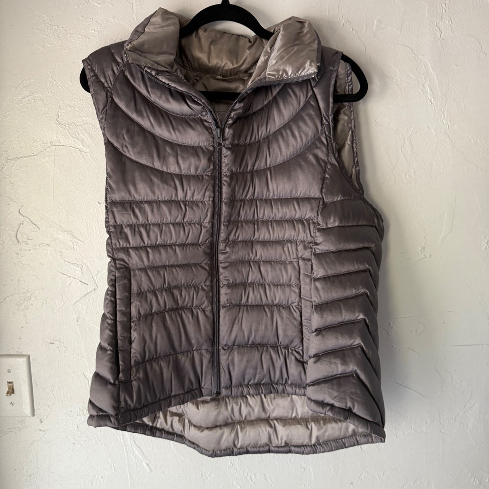 Bernardo Womens Goose Down Puffer Vest‎ XL Sleeveless Gray Lightweight